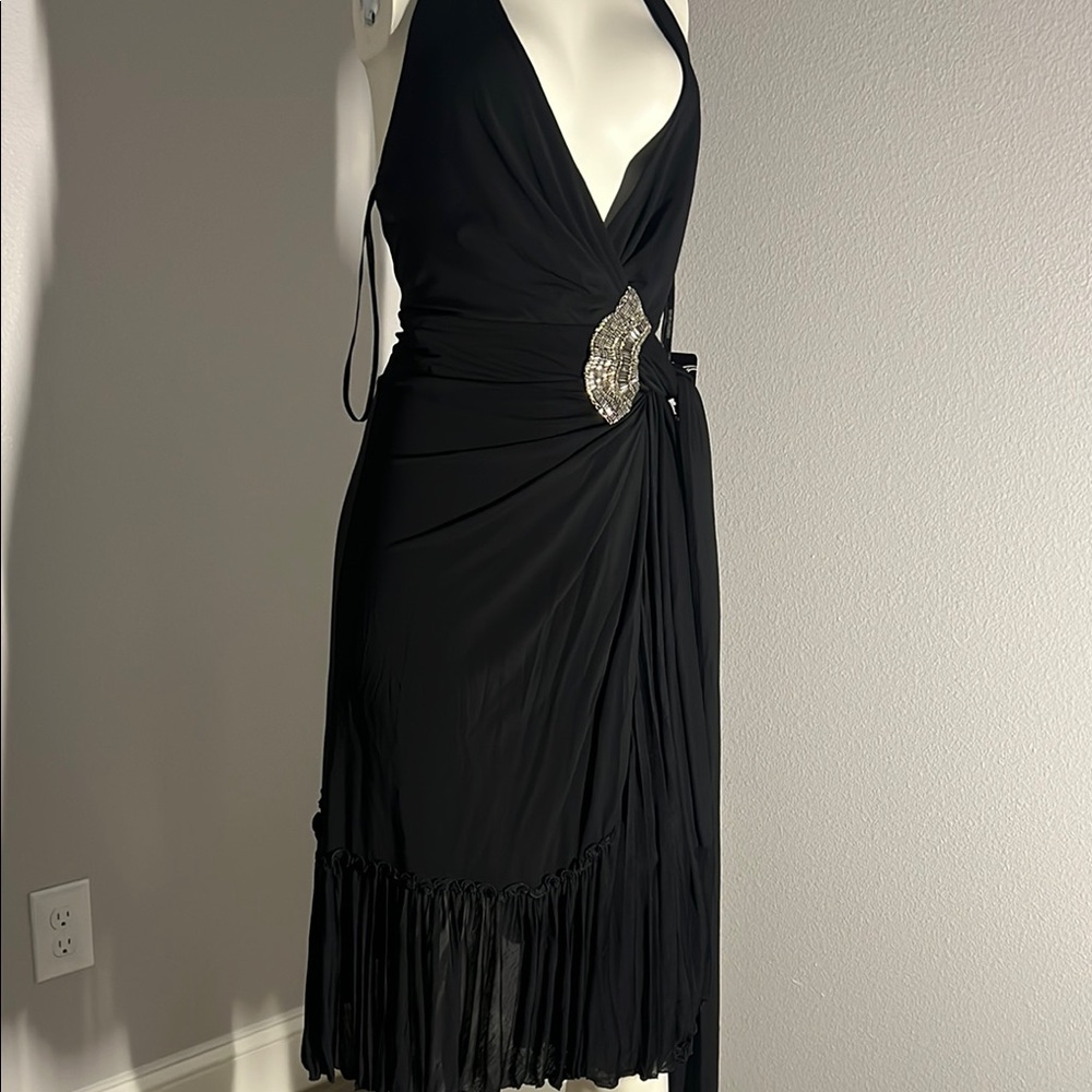 One of a kind Roberto Cavalli Black Midi Dress-Size 38 $1,650 OBO
